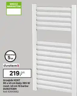 Leroy Merlin Grzejnik KENT 80 x 45 cm biały 385 W rozst. 40 cm 10 barów oferta