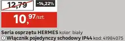 Leroy Merlin Seria osprzętu HERMES kolor: biały Włącznik pojedynczy schodowy IP44 oferta
