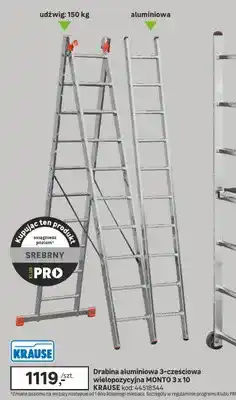 Leroy Merlin Drabina aluminiowa 3-częściowa wielopozycyjna MONTO 3 x 10 oferta