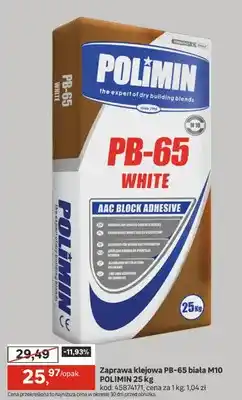 Leroy Merlin Zaprawa klejowa PB-65 biała M10 oferta