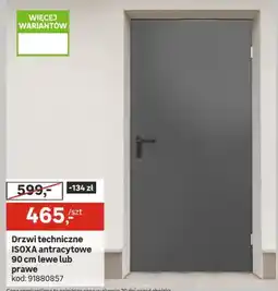 Leroy Merlin Drzwi techniczne antracytowe 90 cm lewe lub prawe oferta