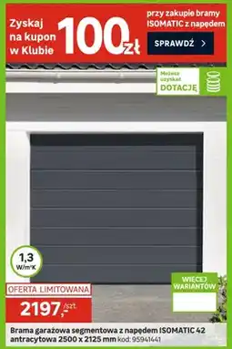 Leroy Merlin Brama garażowa segmentowa z napędem antracytowa 2500 x 2125 mm oferta
