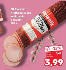 Kaufland OLEWNIK Kiełbasa sucha krakowska z szynki oferta