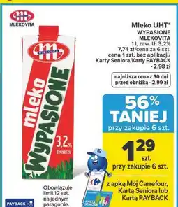 Carrefour Mleko UHT WYPASIONE MLEKOVITA oferta