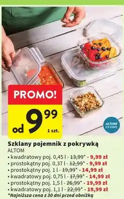Intermarche Szklany pojemnik z pokrywką kwadratowy oferta