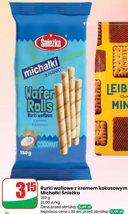 Dino Rurki waflowe z kremem kokosowym Michałki Śnieżka oferta