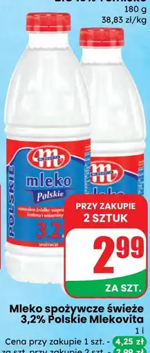 Dino Mleko spożywcze świeże 3,2% Polskie Mlekovita oferta