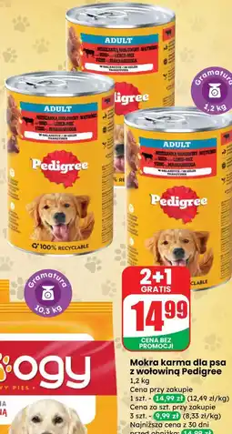 Dino Mokra karma dla psa z wołowiną Pedigree oferta