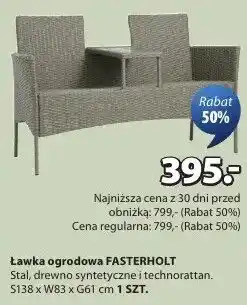 JYSK Ławka ogrodowa szl. drewno syntetyczne/technorattan S138 x W83 x G61 cm 1 SZT oferta
