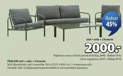JYSK Teglum stół + sofa + 2 krzesła oferta