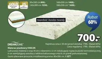 JYSK Materac piankowy OSELVA oferta