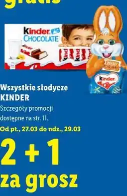 Lidl Wszystkie słodycze KINDER oferta