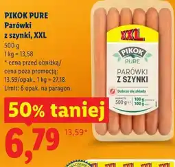 Lidl PIKOK PURE Parówki z szynki, XXL oferta