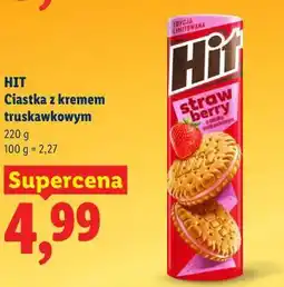 Lidl HIT Ciastka z kremem truskawkowym oferta