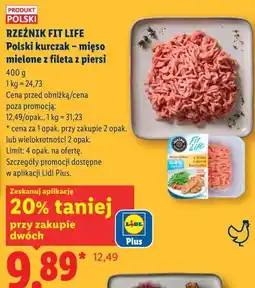 Lidl RZEŹNIK FIT LIFE Polski kurczak - mięso mielone z fileta z piersi oferta