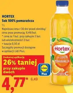 Lidl HORTEX Sok 100% pomarańcza oferta