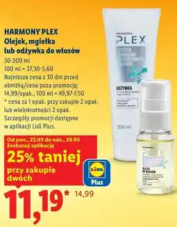 Lidl HARMONY PLEX Olejek, mgiełka lub odűywka do włos3w oferta