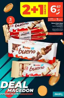Dealz Batony Kinder Bueno różne rodzaje 3 szt. w opakowaniu oferta