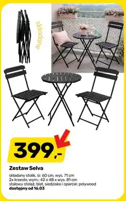 Bricomarche Zestaw Selva składany stolik i 2x krzesło oferta