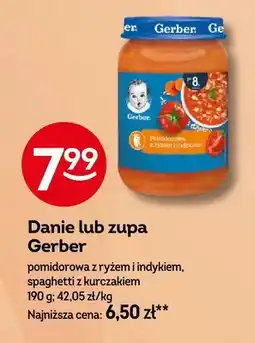 Żabka Danie lub zupa pomidorowa z ryżem i indykiem, spaghetti z kurczakiem oferta