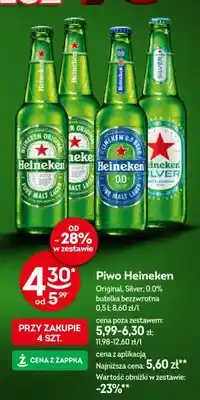 Żabka Piwo Heineken Original, Silver, 0.0% oferta