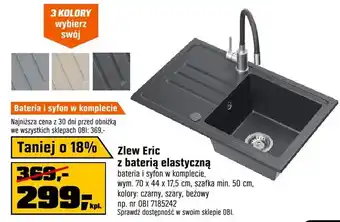 OBI Zlew Eric z baterią elastyczną oferta