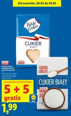 Lidl Cukier biały kryształ 5+5 GRATIS oferta