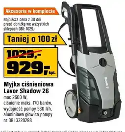 OBI Myjka ciśnieniowa Lavor Shadow 26 oferta