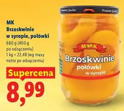 Lidl Brzoskwinie w syropie, połówki oferta