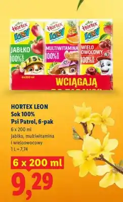 Lidl Sok 100% psi patrol jabłko, multiwitamina i wieloowocowy oferta