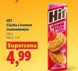 Lidl Ciastka z kremem truskawkowym oferta