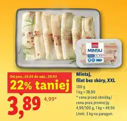 Lidl Mintaj, filet bez skóry, XXL oferta
