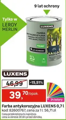 Leroy Merlin Farba antykorozyjna LUXENS oferta