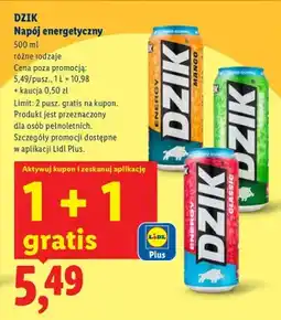 Lidl Napój energetyczny, różne rodzaje 1+1 GRATIS oferta