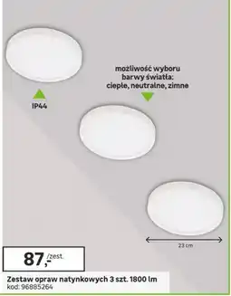 Leroy Merlin Zestaw opraw natynkowych 3 szt. 1800 lm oferta