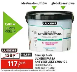 Leroy Merlin Emulsja biała Farba Antyrefleksyjna oferta
