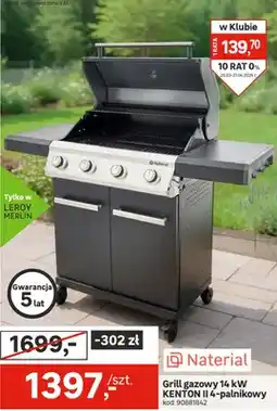 Leroy Merlin Grill gazowy 14 kW KENTON II 4-palnikowy oferta