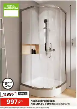 Leroy Merlin Kabina prysznicowa z brodzikiem Arsena 80 x 80 cm oferta