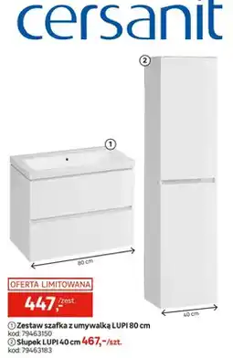 Leroy Merlin Zestaw szafka z umywalką LUPI 80 cm oferta