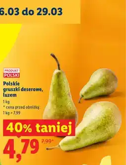 Lidl Gruszki deserowe luzem oferta