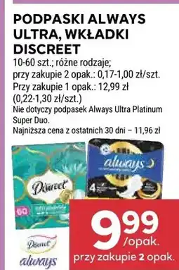 Stokrotka Podpaski Ultra, wkładki Discreet różne rodzaje oferta