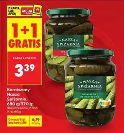 Biedronka Korniszony Nasza Spiżarnia, 680 g/370 g oferta