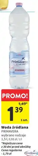 Intermarche Woda źródlana PRIMAVERA oferta