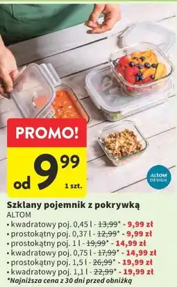 Intermarche Szklany pojemnik z pokrywką ALTOM oferta