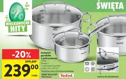 Intermarche Komplet garnków z pokrywkami TEFAL Duetto + oferta