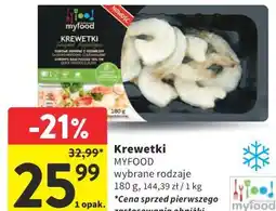 Intermarche Krewetki MYFOOD wybrane rodzaje oferta