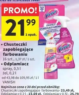 Intermarche Chusteczki zapobiegające farbowaniu • Odplamiacz VANISH oferta