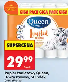 Biedronka Papier toaletowy Queen, 3-warstwowy, 50 rolek oferta