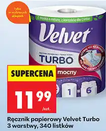 Biedronka Ręcznik papierowy Velvet Turbo 3 warstwy, 340 listków oferta