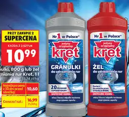 Biedronka Kret Granulki lub żel do udrożniania rur oferta